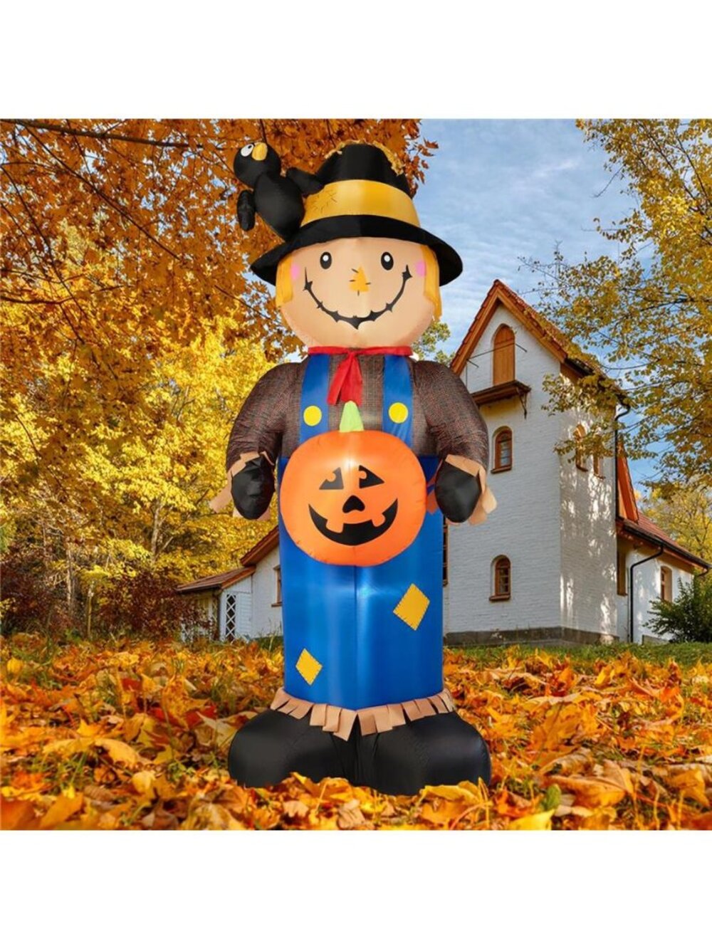 8FT Fall Inflatables Scarecrow Decorations, Giant Scarecrow Inflatable with